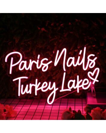 Paris Nails Turkey Lake Red Neon Sign
