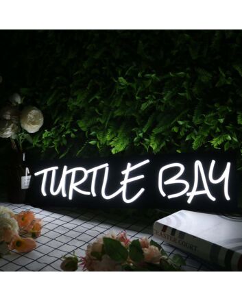Turtle Bar White Neon Sign