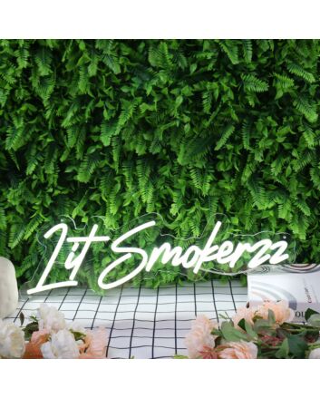 Lit Smokerzz White Neon Sign