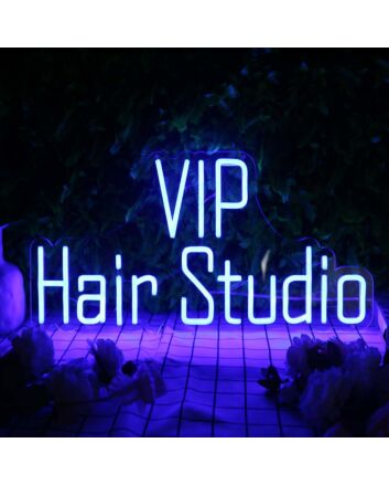 VIP Hair Studio Blue Neon Sign