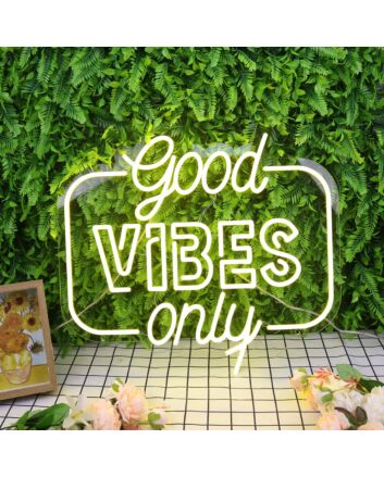 Good Vibes Only Yellow Neon Sign