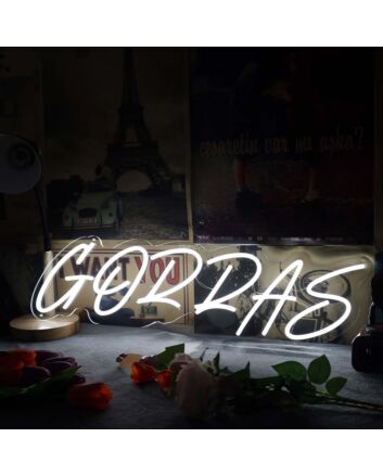 Gorras White Neon Sign