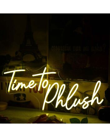 Time To Phlush Yellow Neon Sign