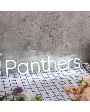 Panthers White Neon Sign