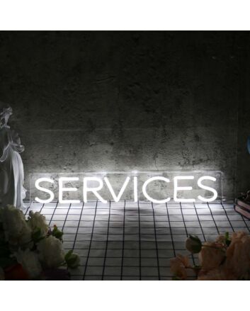Services White Neon Sign