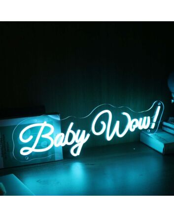 Baby Wow Blue Neon Sign