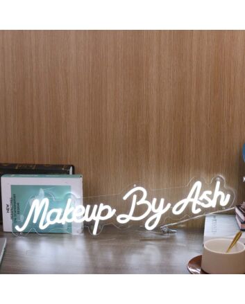 Makeup By Ash White Neon Sign