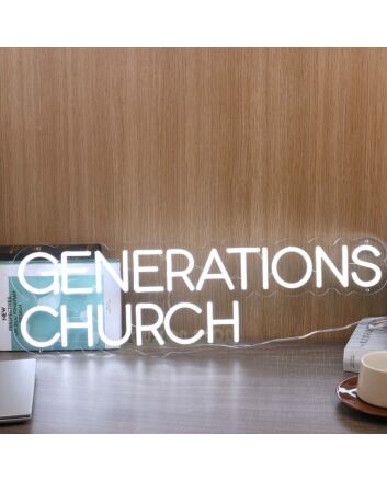 Generations Church White Neon Sign
