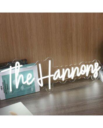 The Hannons White Neon Sign