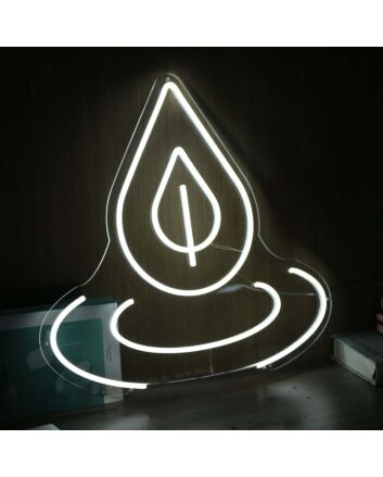 Water Dropping White Neon Sign
