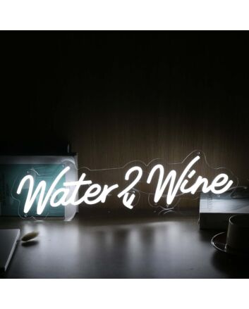 Water 2 Wine White Neon Sign