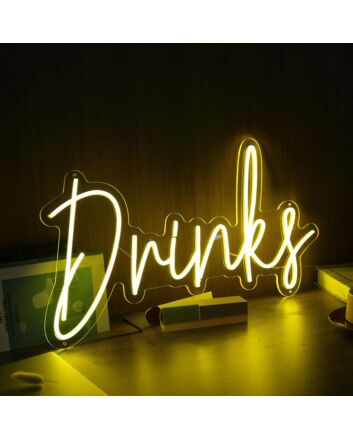 Drinks Yellow Neon Sign