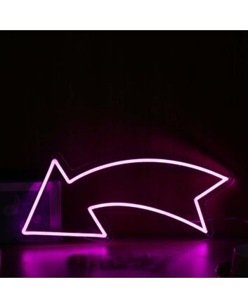 Left Arrow Purple Neon Sign