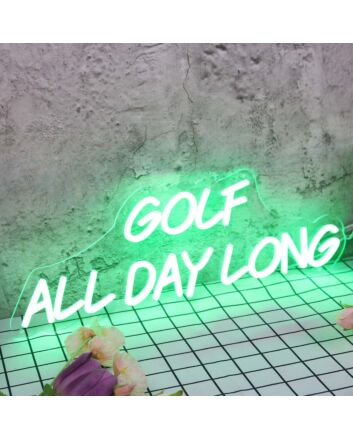 Golf All Day Long Green Neon Sign