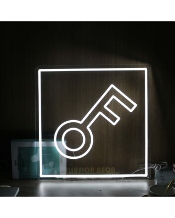 The Keys Pattern White Neon Sign