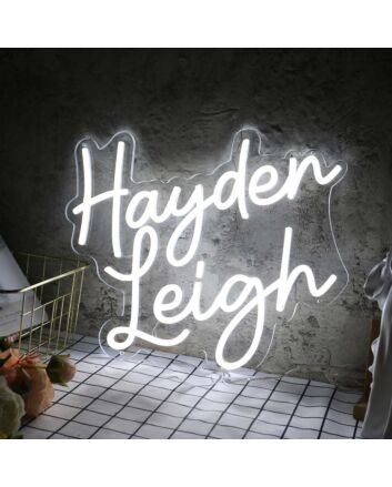 Hayden Leigh White Neon Sign