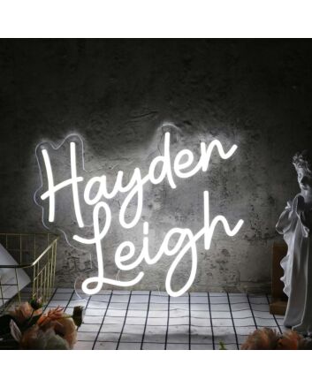 Hayden Leigh White Neon Sign