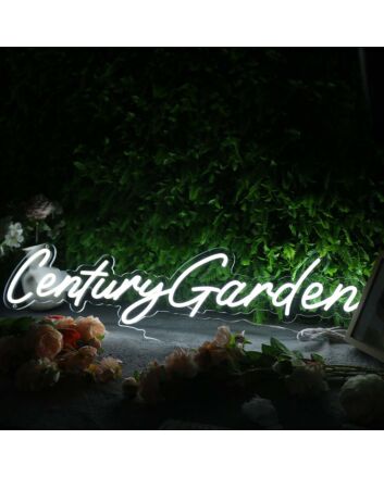 Century Garden White Neon Sign