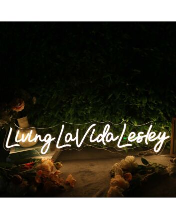 Living La Vida Lesley Yellow Neon Sign