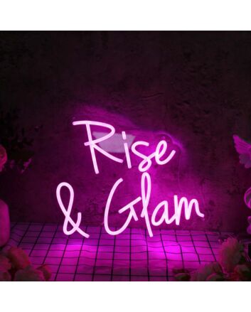 Rise And Glam Purple Neon Sign