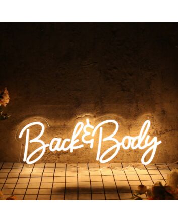 Back And Body Yellow Neon Sign