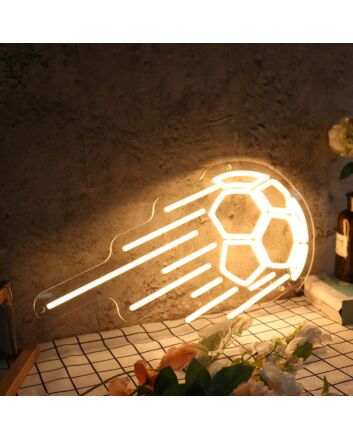 Flying Soccer Yellow Neon Sign