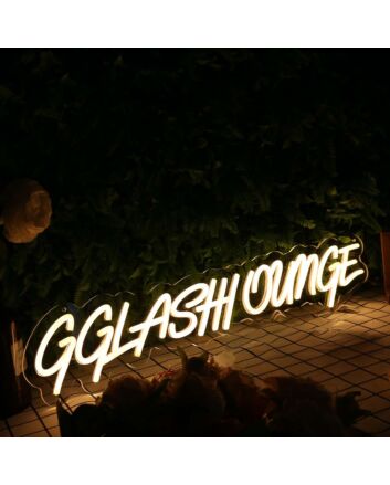 GG Lash Lounge Yellow Neon Sign