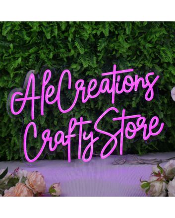 Ale Creations Crafty Store Pink Neon Sign