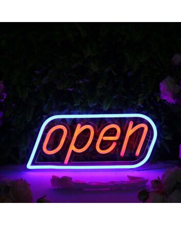 Open Red Neon Sign
