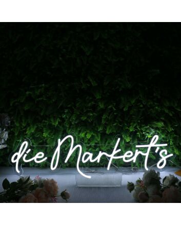 Die Markert's White Neon Sign