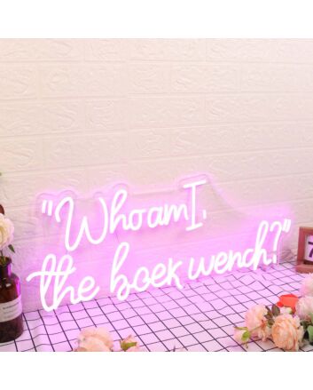Who Am I The Beer Wench Pink Neon Sign