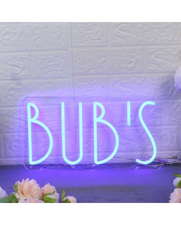 Bub's Blue Neon Sign