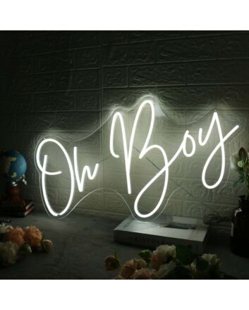 Oh Boy White Neon Sign