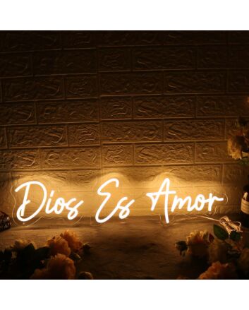 Dios Es Amor Yellow Neon Sign