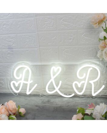 A And R White Custom Neon Sign