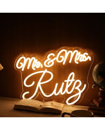 Mr And Mrs Ruty Yellow Neon Sign