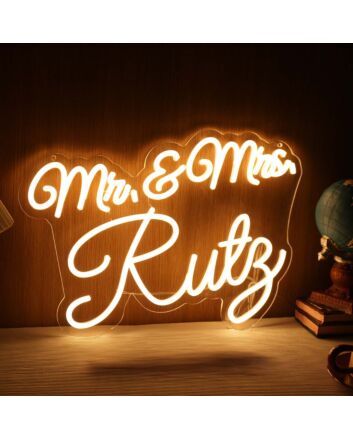 Mr And Mrs Ruty Yellow Neon Sign