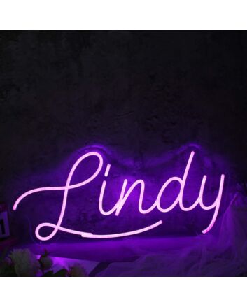 Lindy Dark Purple Neon Sign