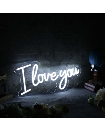 I Love You White LED Custom Neon Sign