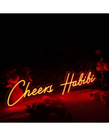 Cheers Habibi Red Neon Sign
