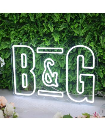 B And G White LED Neon Sign