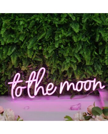 To The Moon Pink LED Neon Sign