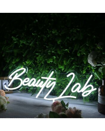 Beauty Lab White Neon Sign