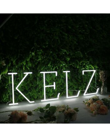 KELZ White Neon Sign