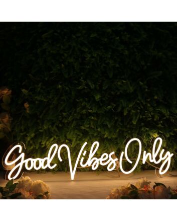 Good Vibes Only LED Yellow Neon Sign