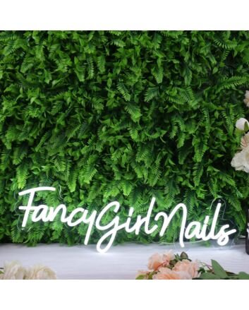 Fancy Girl Nails White Neon Sign