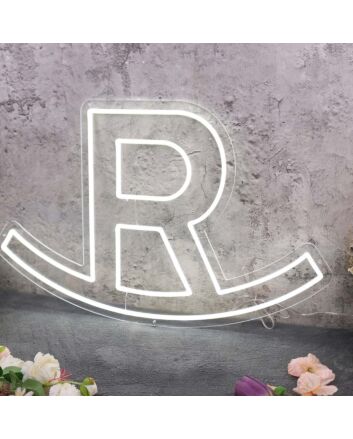 Letter R Custom White Neon Sign
