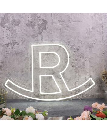 Letter R Custom White Neon Sign