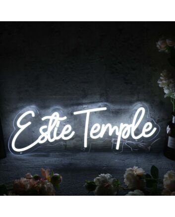 Estie Temple White Neon Sign