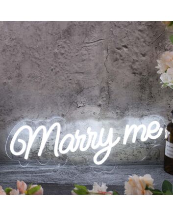 Marry Me White LED Neon Sign